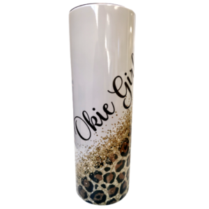 Glitter White Okie Girl Tumbler