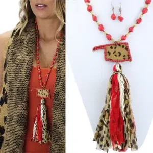 Oklahoma Necklace Red