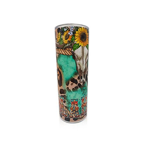 Tumbler--Teal-Skull